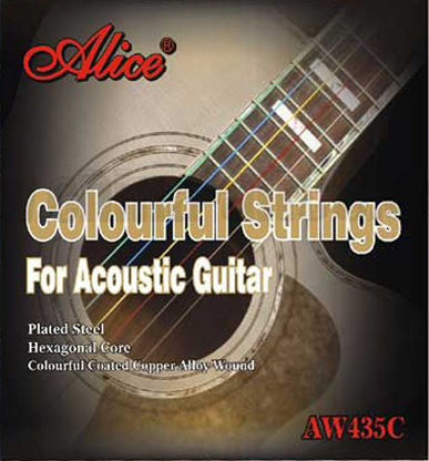 AW435С-SL Комплект струн для акустической гитары, цветные, медь, 11-52 Alice