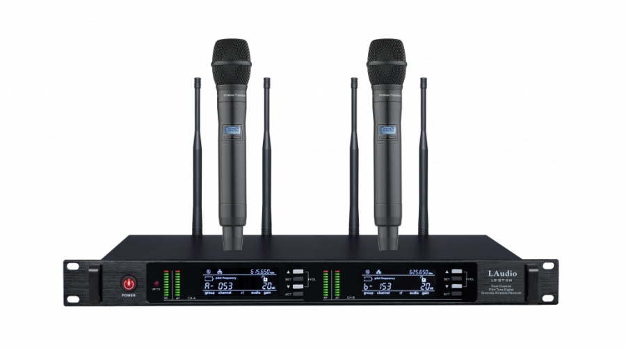 LS-Q7-2M Двухканальная вокальная радиосистема, 2 ручных передатчика, LAudio