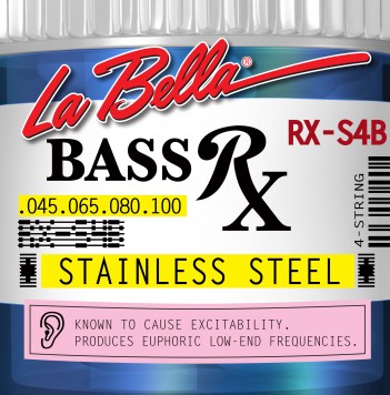 RX-S4B RX – Stainless Комплект струн для бас-гитары, нерж.сталь, 45-100, La Bella