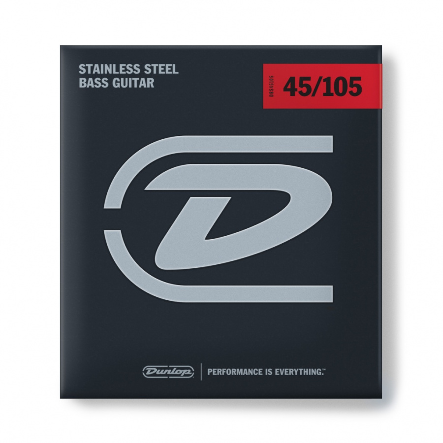 DBS45105 Комплект струн для бас-гитары, нерж.сталь, Medium, 45-105, Dunlop