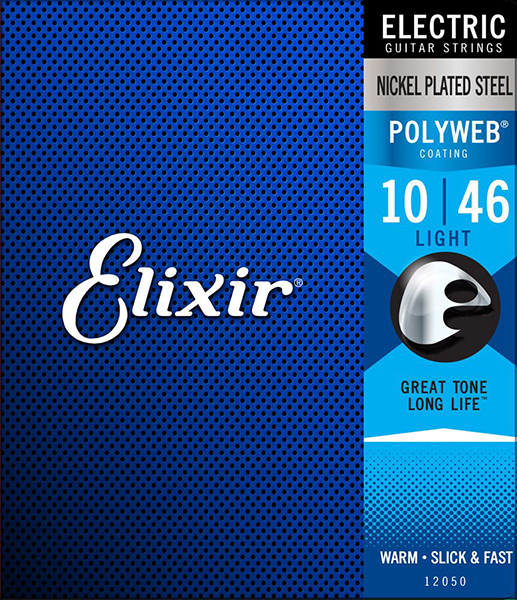 12050 POLYWEB Комплект струн для электрогитары, Light, никелированная сталь, 10-46, Elixir