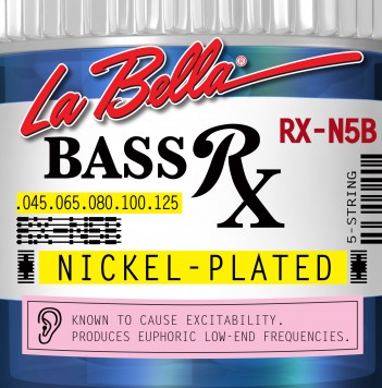 RX-N5B RX – Nickel Комплект струн для 5-струнной бас-гитары, никелированные, 45-125, La Bella