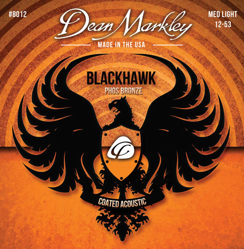 DM8012 Blackhawk Pure Bronze Комплект струн для акустической гитары,с покрытием, 12-53, Dean Markley