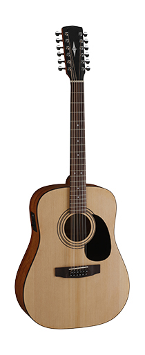 LD001-12E-NS Электро-акустическая 12-струнная гитара, дредноут, цвет натуральный матовый, Lutner