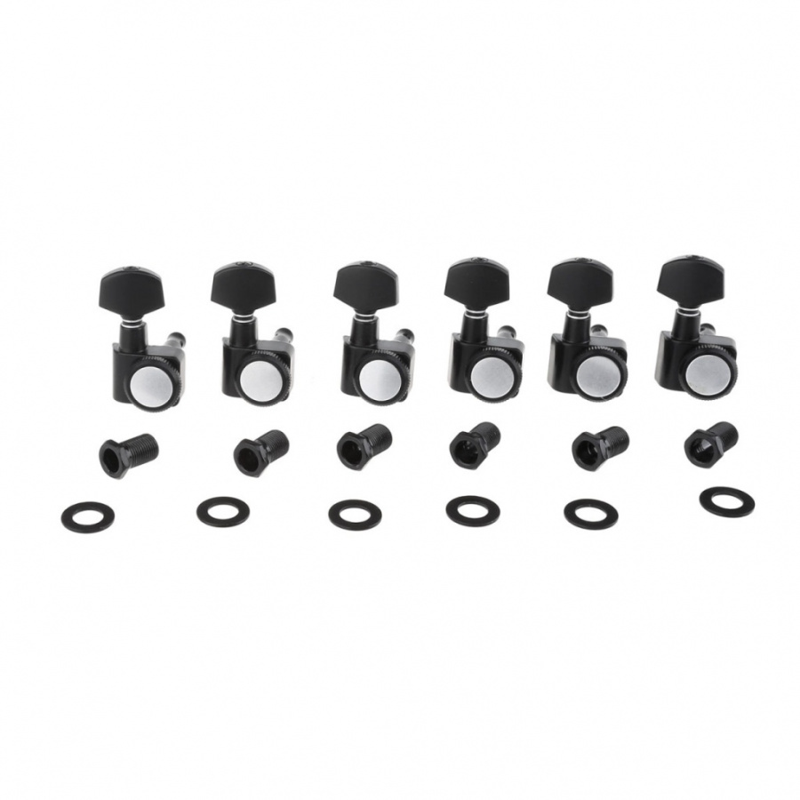 MX1510BK Колки для гитары, 6л, локовые, черные, Musiclily