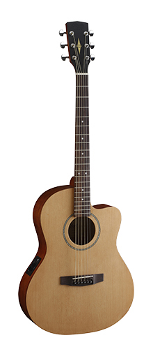 LF01CE-OP Электро-акустическая гитара, уменьшенный корпус с вырезом, цвет натуральный, Lutner
