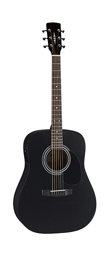 LD001E-BKS Электро-акустическая гитара, дредноут, цвет черный матовый, Lutner
