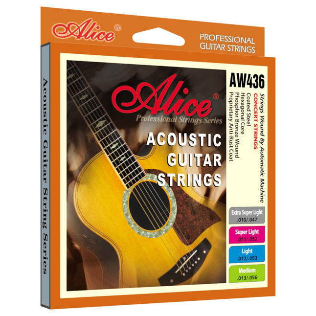 AW436-SL Комплект струн для акустической гитары, фосфорная бронза, 11-52, Alice