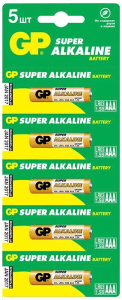 GP24A-CR5 Элемент питания ААА алкалиновый, 5шт, GP
