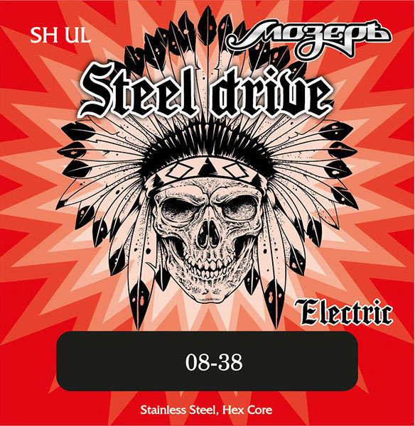 SH-UL Steel Drive Комплект струн для электрогитары, сталь, 8-38, Мозеръ