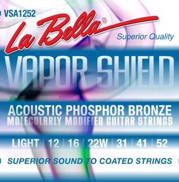 VSA1252 Vapor Shield Комплект струн для акустической гитары, фосф.бронза, 12-52, La Bella