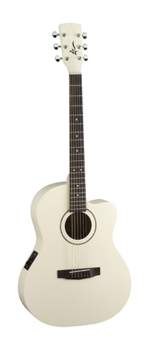 LF01CE-AW Электро-акустическая гитара, уменьшенный корпус с вырезом, цвет белый, Lutner