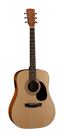 LD001E-NS Электро-акустическая гитара, дредноут, цвет натуральный матовый, Lutner