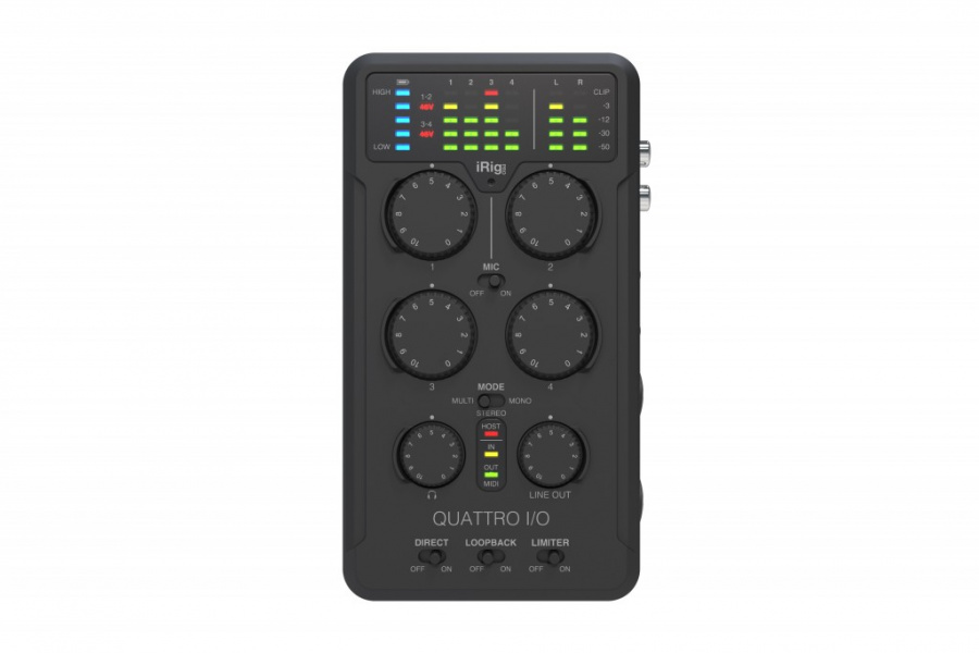 iRig-PROPQuattro I/O Аудио и MIDI-интерфейс для мобильных устройств, IK Multimedia