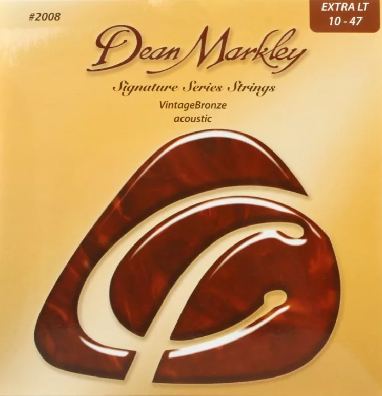 DM2008 Vintage Bronze Комплект струн для акустической гитары, бронза 85/15, 10-47, Dean Markley