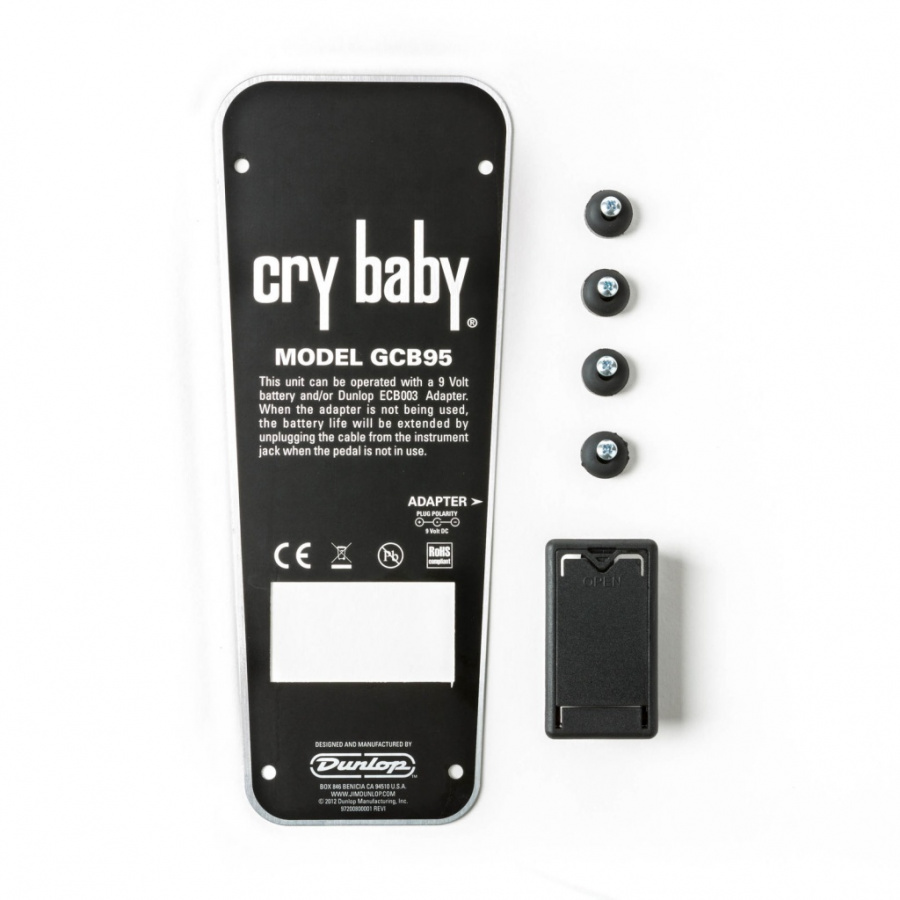 ECB152C Задняя панель для педали Cry Baby, (панель, 4 ножки, отсек батареи), Dunlop