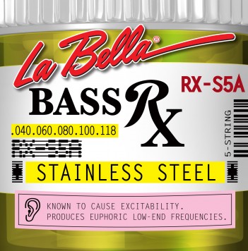 RX-S5A RX – Stainless Комплект струн для 5-струнной бас-гитары, нерж.сталь, 40-118, La Bella