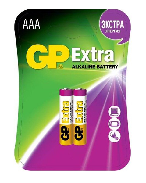 GP24AX-2CR2 Extra Элемент питания ААА, алкалиновый, 2шт, GP