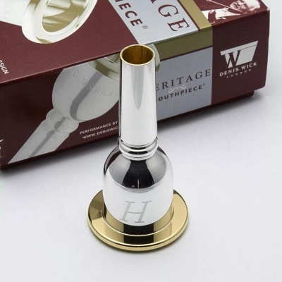 3180-9BS Denis Wick посеребренный мундштук на тонкой ножке для тромбона, серии Heritage, вунтри позолоченные чашка и поля.Великобритания