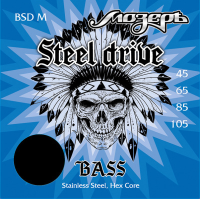 BSD-M Steel Drive Комплект струн для бас-гитары, сталь, 45-105, Мозеръ