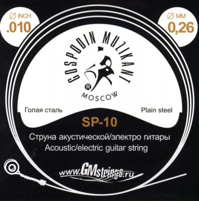 SP-10 Отдельная струна, 0,010, сталь ФРГ, Господин Музыкант