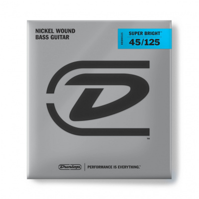 DBSBN45125 Super Bright Комплект струн для 5-струнной бас-гитары, никелир., Medium, 45-125, Dunlop